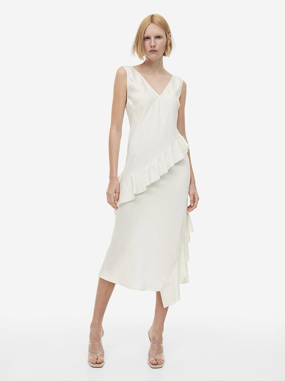 H&M Ruffle Cream Dress - Picture 9 of 11